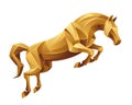 Golden horse jumping Royalty Free Stock Photo
