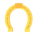 Golden horseshoe vector stock illustration. A symbol of good luck and prosperity.