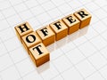 Golden hot offer like crossword Royalty Free Stock Photo