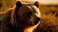 Golden Hour Bear: Stunning National Geographic Shot On Agfa Vista From Front And Side View