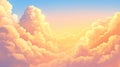 Golden hour cloudscape, soft pastel sunset sky Royalty Free Stock Photo