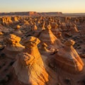 Golden Hour Desert Rock Formations Royalty Free Stock Photo