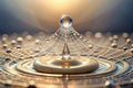 Golden hour dewdrop a symphony of light, water, and intricate web. Generative AI Royalty Free Stock Photo