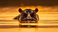 Golden Hour Hippo Royalty Free Stock Photo