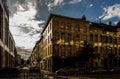 Golden hour image of a streetscene in Brussels Royalty Free Stock Photo