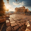 Golden Hour Majesty: The Acropolis in Athens, Greece