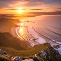 Golden Hour Over the Rugged Coastline vol.4 Royalty Free Stock Photo