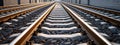Golden Hour Railway Tracks: A Study in Industrial Precision Royalty Free Stock Photo
