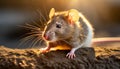 Golden Hour Rat: A Close-up Intensity In Explosive Pigmentation