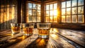 Golden Hour Reflections: A Toast to Friendship  AI generated Royalty Free Stock Photo