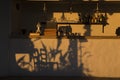 Golden hour - Shadows of two chairs