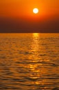 Golden hour sunset over Adriatic sea Royalty Free Stock Photo