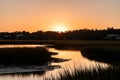 Golden hour sunset over the salt marsh in South Carolina Royalty Free Stock Photo