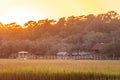 Golden hour sunset over the salt marsh in South Carolina Royalty Free Stock Photo