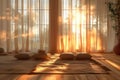 Golden Hour Zen Meditation Room AI Generated