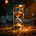 Golden hourglass symbolizes the precious sands of fleeting time beautifully