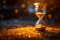 Golden hourglass symbolizes the precious sands of fleeting time beautifully