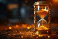 Golden hourglass symbolizes the precious sands of fleeting time beautifully