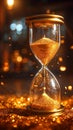 Golden hourglass symbolizes the precious sands of fleeting time beautifully