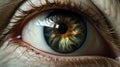 Golden Hued Iris: Photorealistic Rendering Of Eerily Realistic Eye