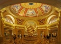 Golden hues of the hallway of a casino in Macau modeled on Italian culture and design Royalty Free Stock Photo