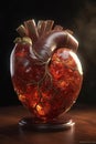 Golden human heart. Generative ai