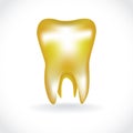 Golden human tooth