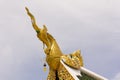 Golden Hussadeeling Statues gable apex with sky Royalty Free Stock Photo