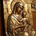 Traditional Orthodox icon of the Virgin Mary with the Child AI Royalty Free Stock Photo