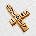Golden idea like crossword Royalty Free Stock Photo