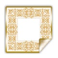 Golden illustrated sticker/frame