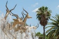 Golden impalas sculpture, Johannesburg Royalty Free Stock Photo