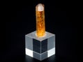 Golden imperial topaz mineral on black background Royalty Free Stock Photo