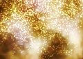 Golden Incandescent Glittering Particle Background Illustration