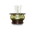 The golden incense pot on white background