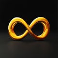 Golden Infinity Loop Symbol on Black Background