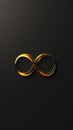 Golden infinity loop symbol on dark background