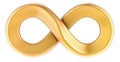 Golden Infinity symbol, 3D rendering