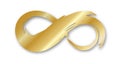 Golden infinity symbol hand painted with ink brush Royalty Free Stock Photo
