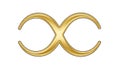 Golden Infinity Symbol Isolated on White Royalty Free Stock Photo