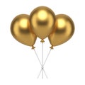 Golden inflatable rubber balloons on sticks heap of premium air design surprise gift 3d icon vector