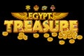 Golden inscription treasures of Egyptian culture and signs