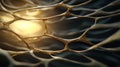 Golden, intricate network of thin, interconnected lines.