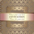Golden invitation Royalty Free Stock Photo