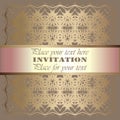 Golden invitation Royalty Free Stock Photo