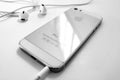 Golden iPhone 5s back and earphone wired - Black and white