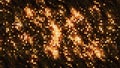 Golden iridescent background with pixels. Motion. Stylish background with brilliant shimmering golden waves. Bright