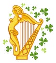 Golden Irish harp