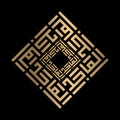 Golden Islamic calligraphy Al-Maajid of kufi style