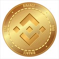 Golden isolated binance coin icon